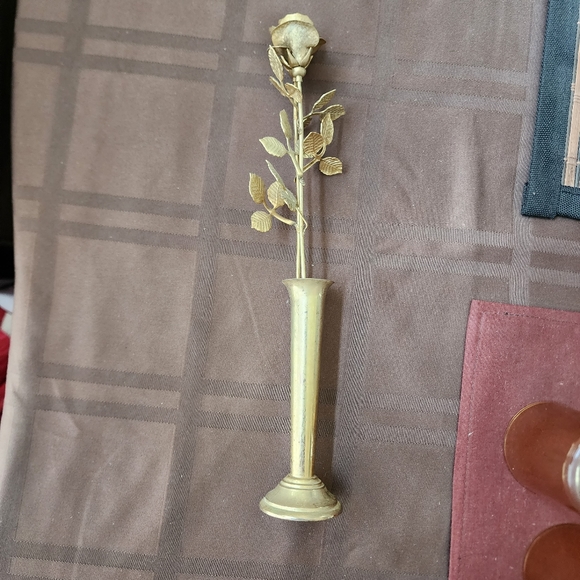 Ted Arnold Elegant Gold Rose Sculpture - Picture 11 of 16